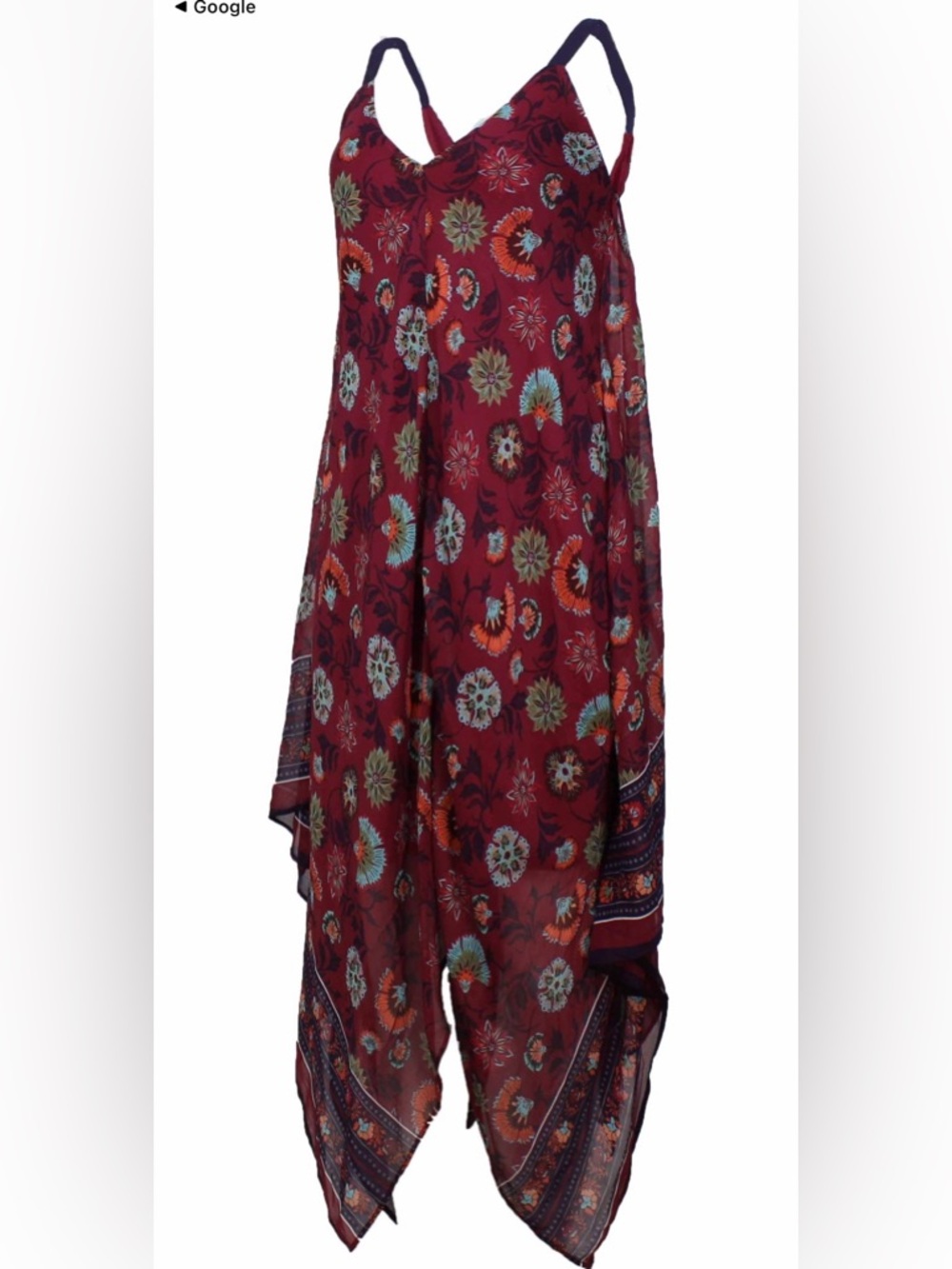 Fever Burgundy Floral Asymmetrical Maxi Skirt